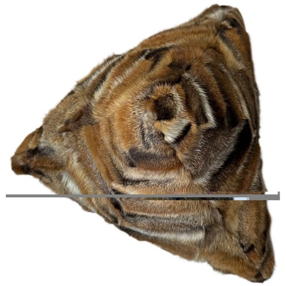 Real Rabbit Fur Triangle Accent Pillow – Modern Luxury Home Decor - Picture 4 of 8